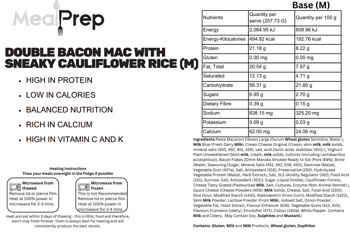 Double Bacon M&C with Sneaky Cauliflower Rice