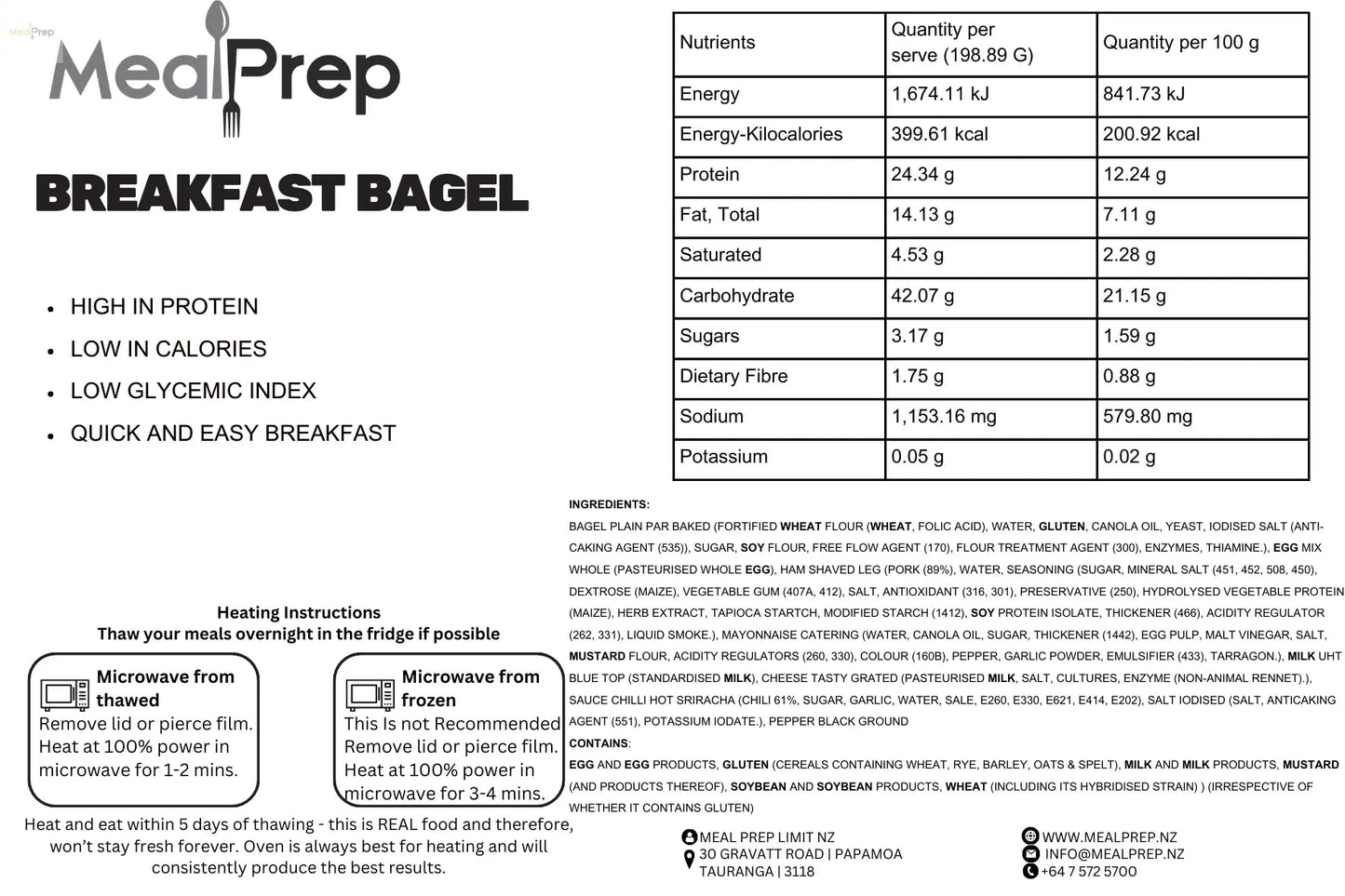 Breakfast Bagel Meal Prep