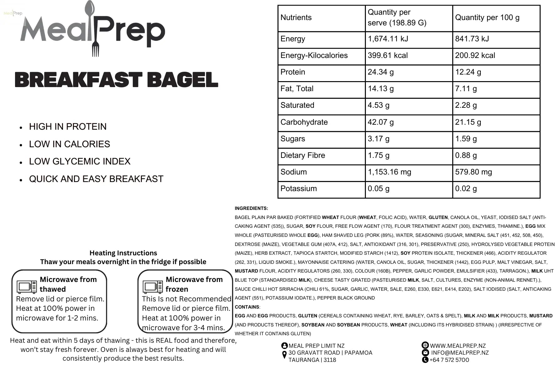 Breakfast Bagel Meal Prep